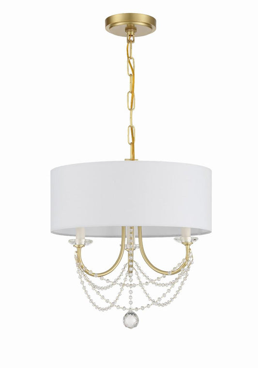 Crystorama Delilah Semi Flush Mount Aged Brass