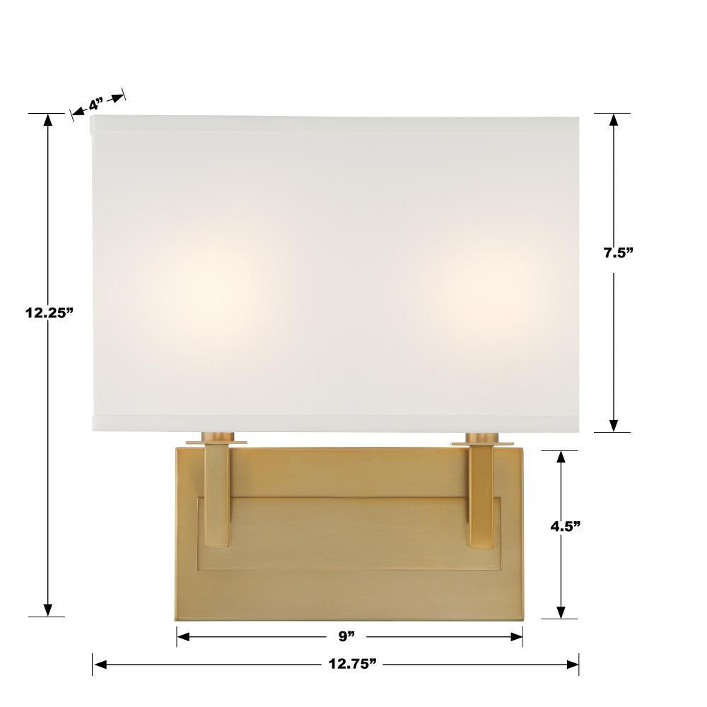 Crystorama Durham Wall Sconce - Vibrant Gold 12.25"H