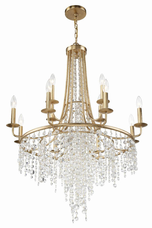 Crystorama Gabrielle 12 Light Chandelier Matte Black