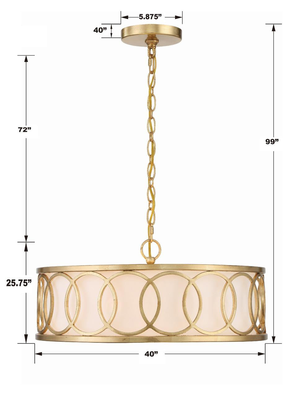 Crystorama Graham Chandelier - Antique Gold 8"H