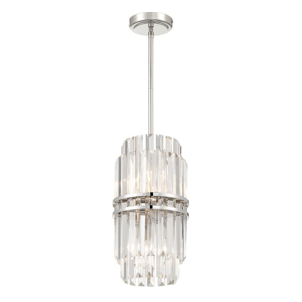 Crystorama Hayes 4 Light Pendant Polished Nickel