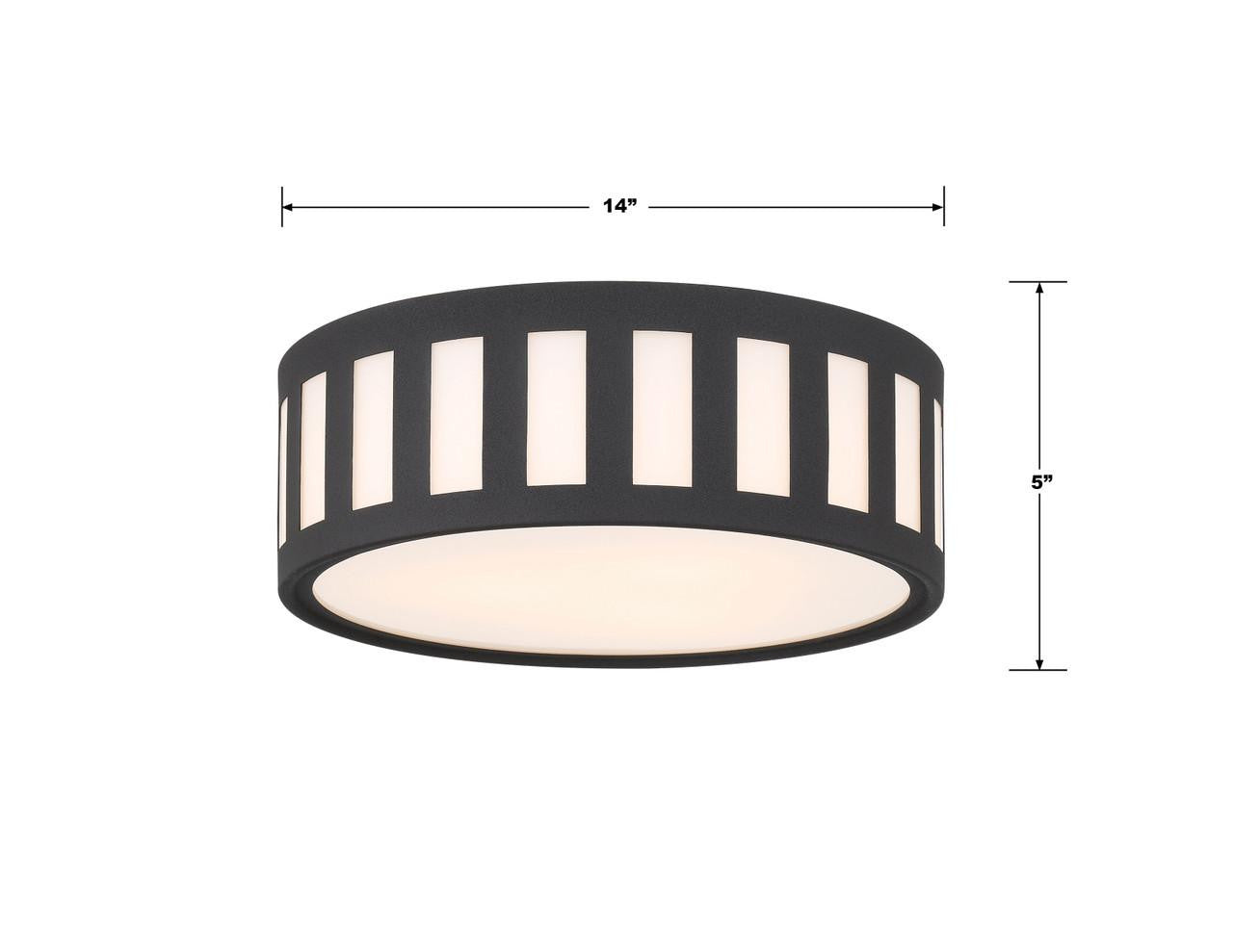 Crystorama Kendal Flush Mount - Black Forged 5"H