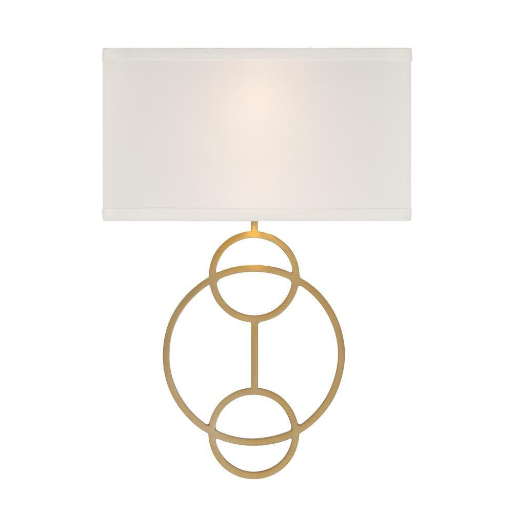 Crystorama Laurel 2 Light Sconce Vibrant Gold