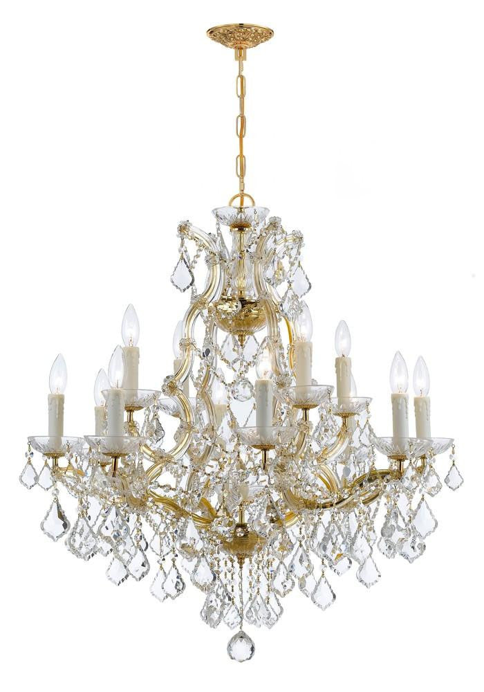 Crystorama Maria Theresa Chandelier - Gold, Clear Italian 30"H