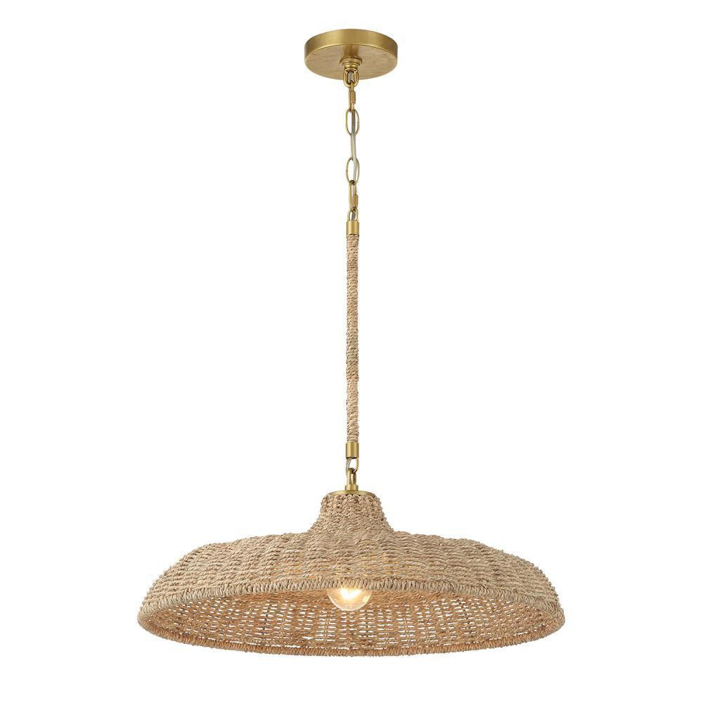Crystorama Odessa 1 Light Pendant Soft Gold