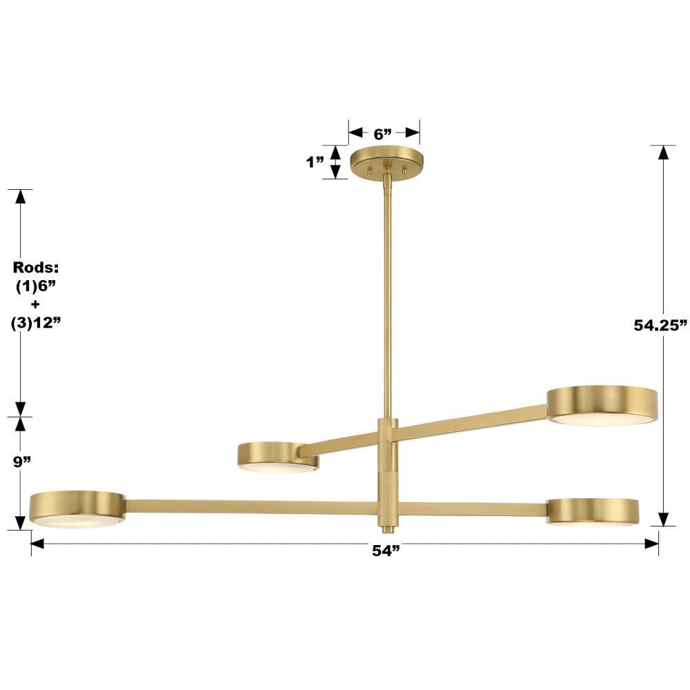 Crystorama Orson Chandelier - Modern Gold 9"H