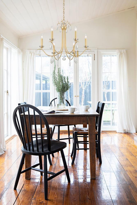 Crystorama Rollins Chandelier - Antique Gold, Hand Cut Crystal 25.25"H