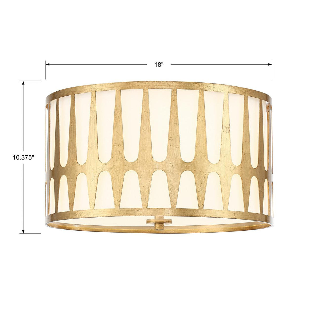 Crystorama Royston Flush Mount - Antique Gold 10.5"H