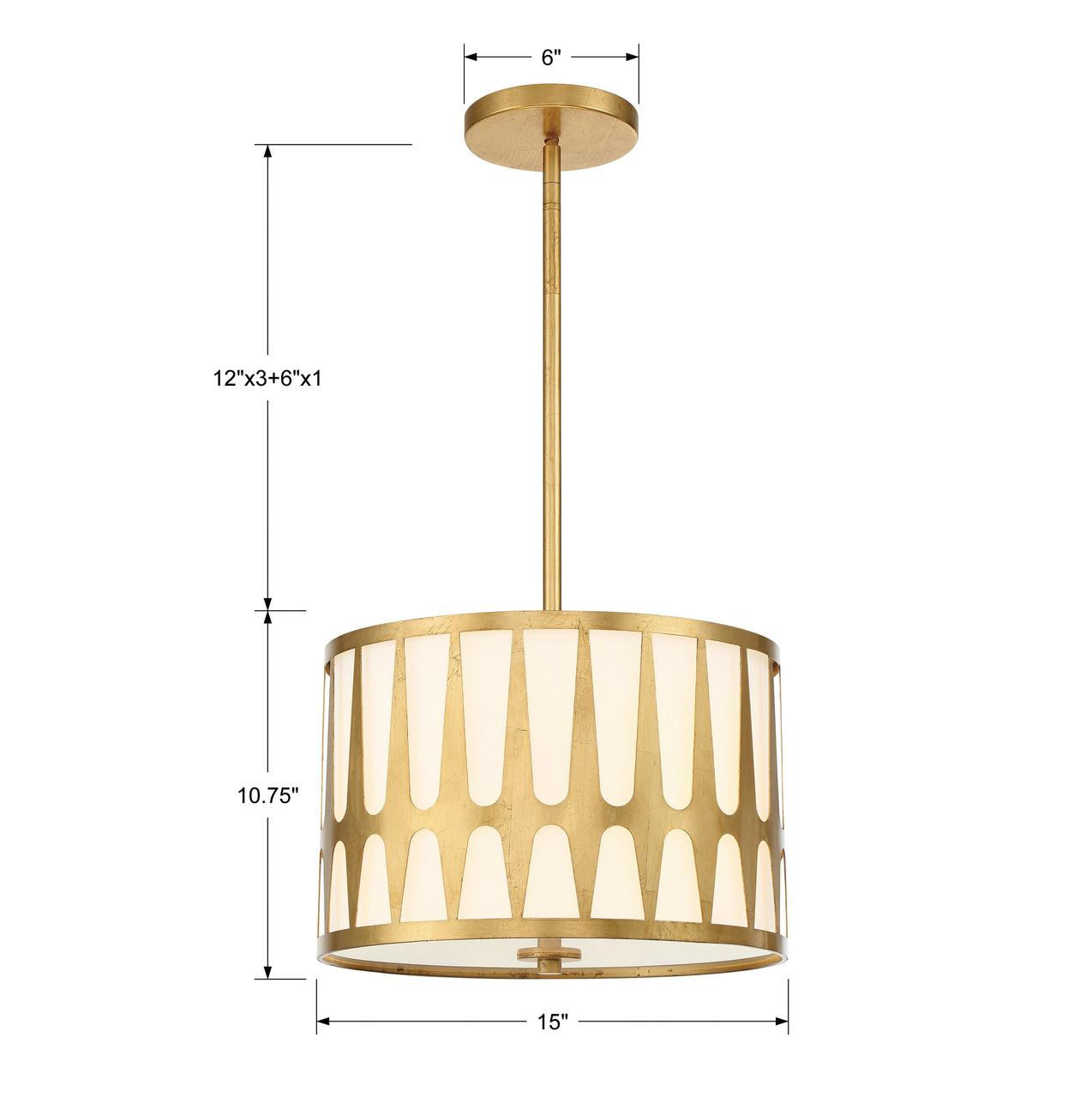 Crystorama Royston Mini Chandelier - Antique Gold 10.75"H