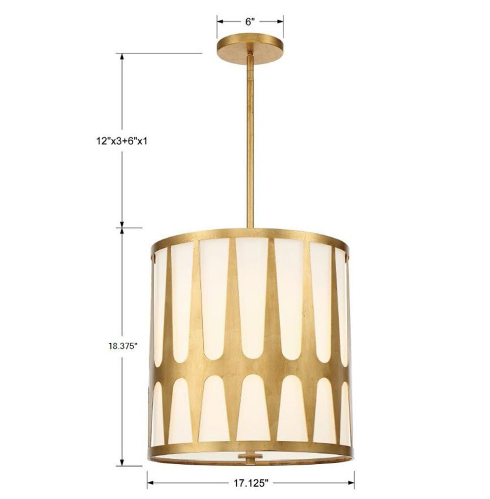 Crystorama Royston Mini Chandelier - Antique Gold 18.25"H