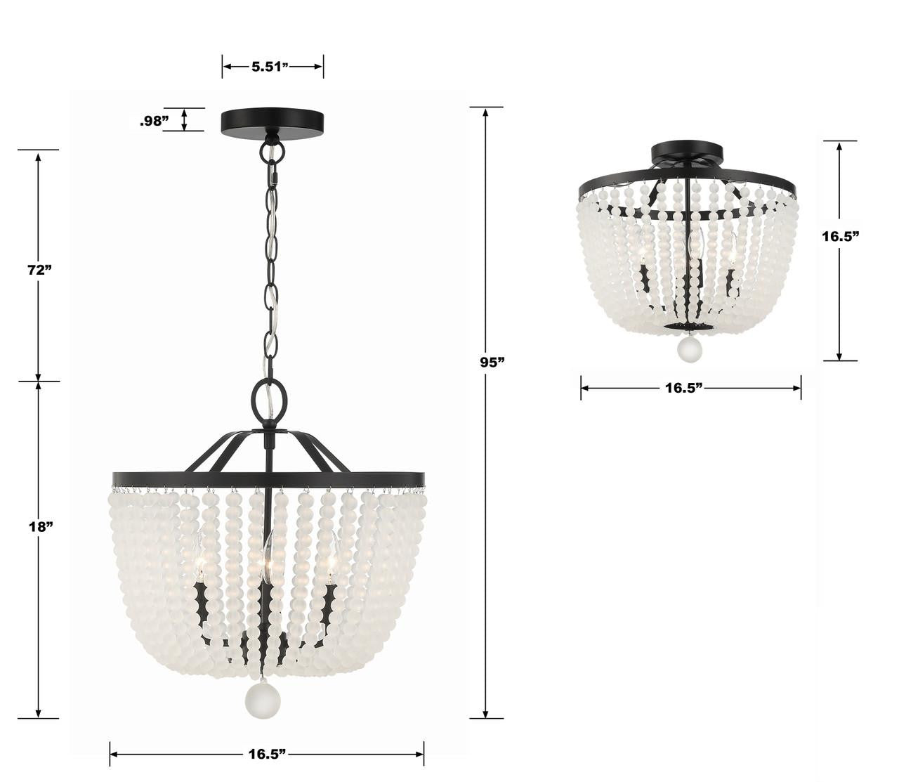 Crystorama Rylee 4 Light Semi Flush Mount