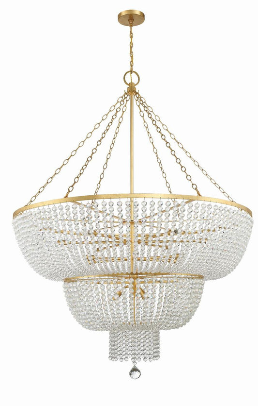 Crystorama Rylee 15 Light Chandelier Matte Black