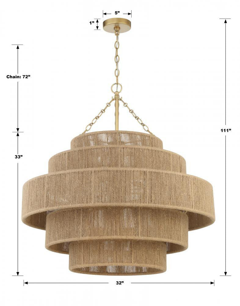 Crystorama Shyla Chandelier - Soft Gold 33"H