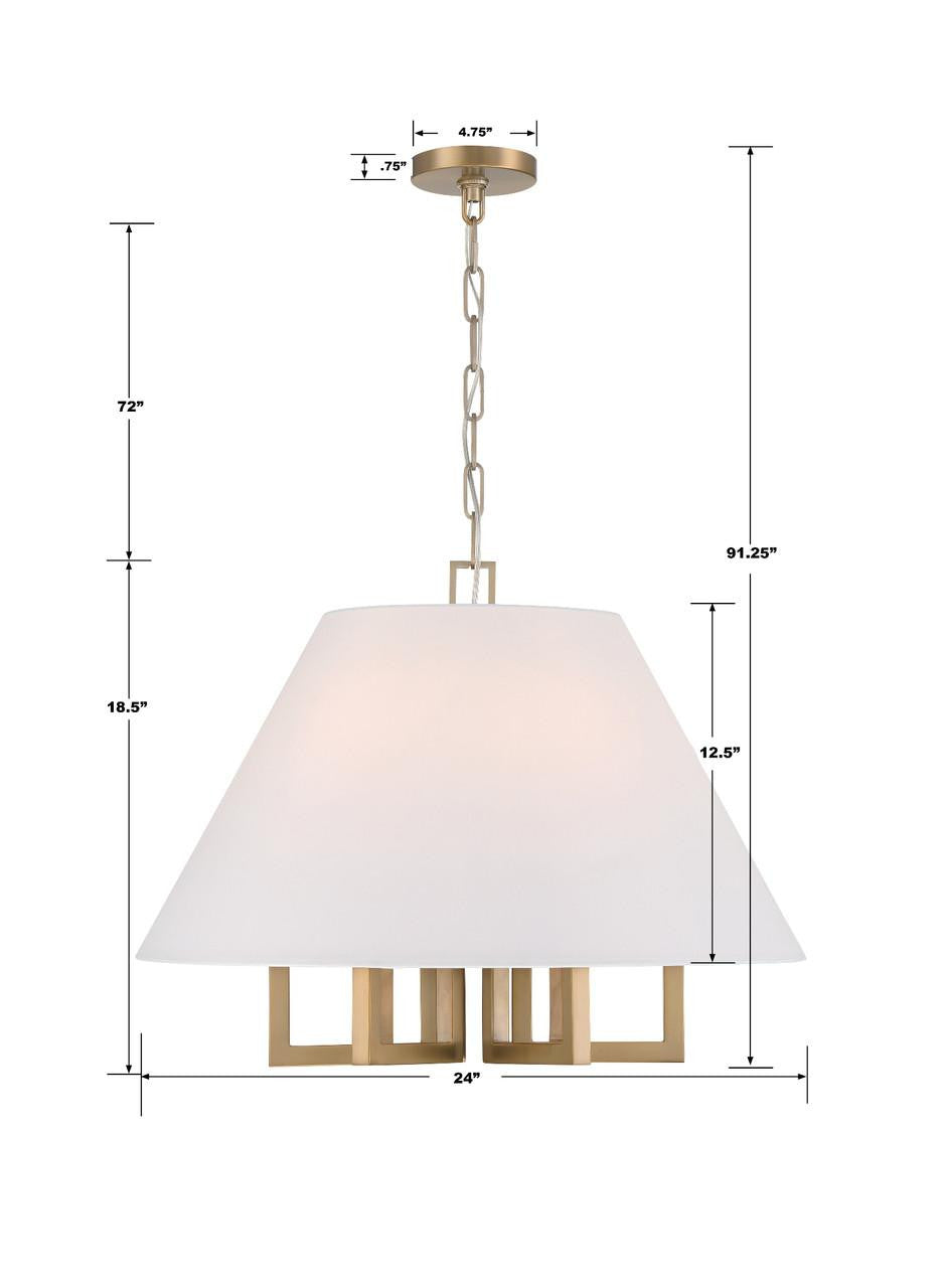 Crystorama Westwood Chandelier - Vibrant Gold 18.5"H