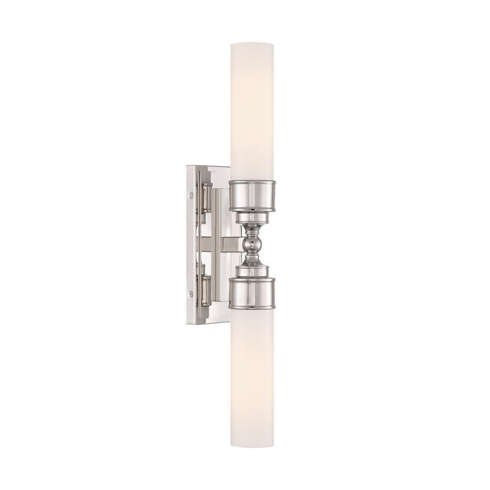 Crystorama Wilcox 2 Light LED Sconce Polished Nickel