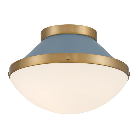 Crystorama Xander 1 Light Flush Mount Vibrant Gold