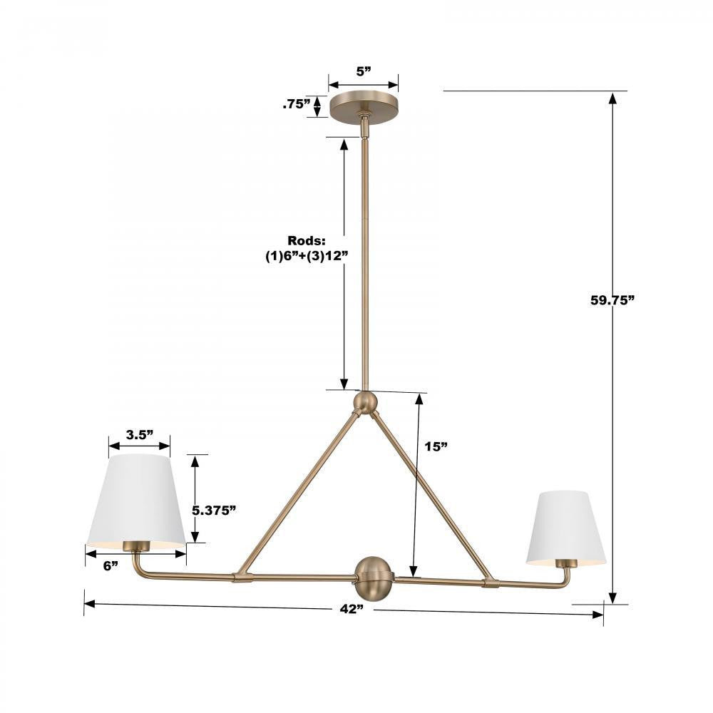 Crystorama Xavier Chandelier - Vibrant Gold, White 15"H