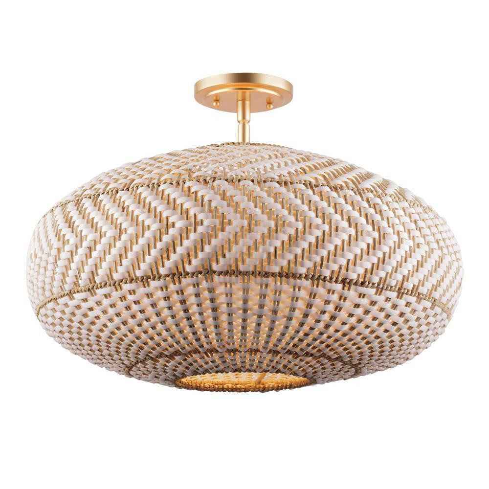 Crystorama Zanzibar 4 Light Semi Flush Mount Soft Gold