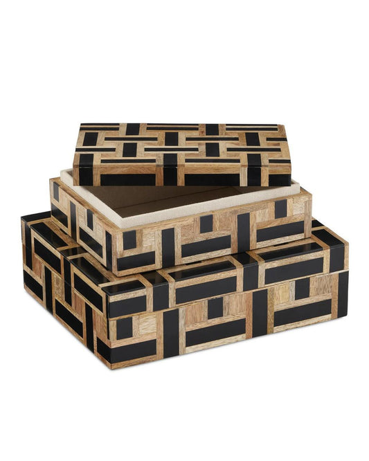 Currey and Company Aarna Black Box, Set of 2