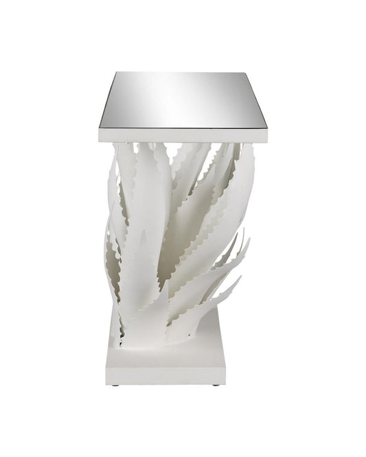 Currey and Company Agave White Console Table