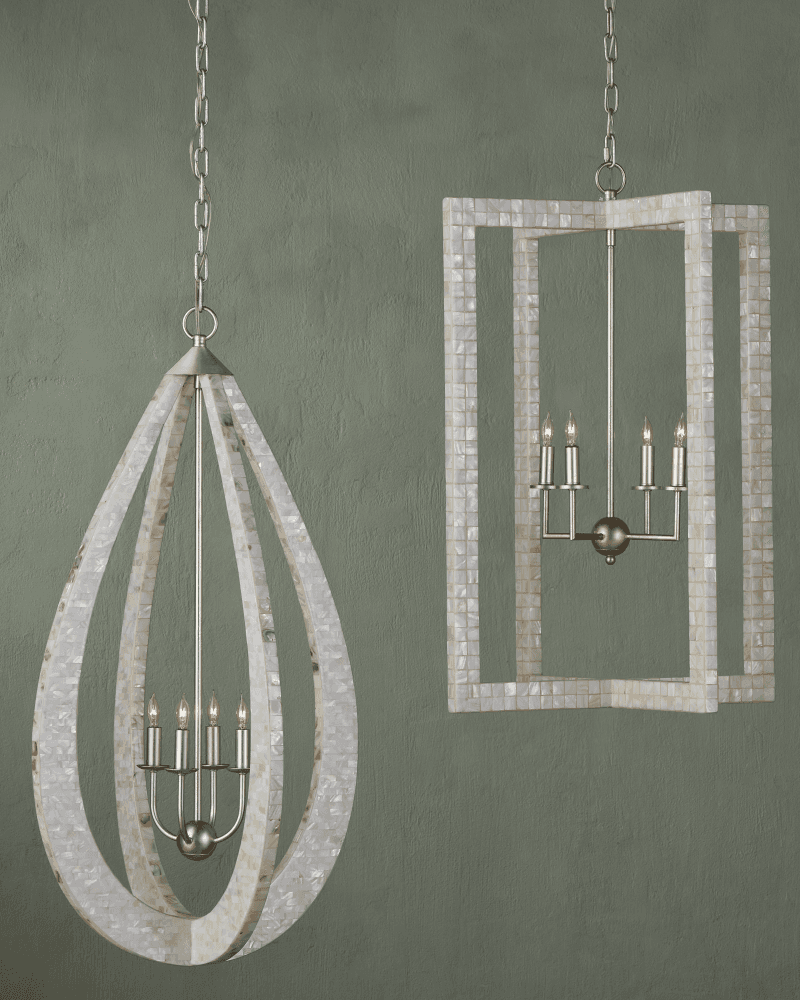 Currey and Company Arietta White Teardrop Chandelier