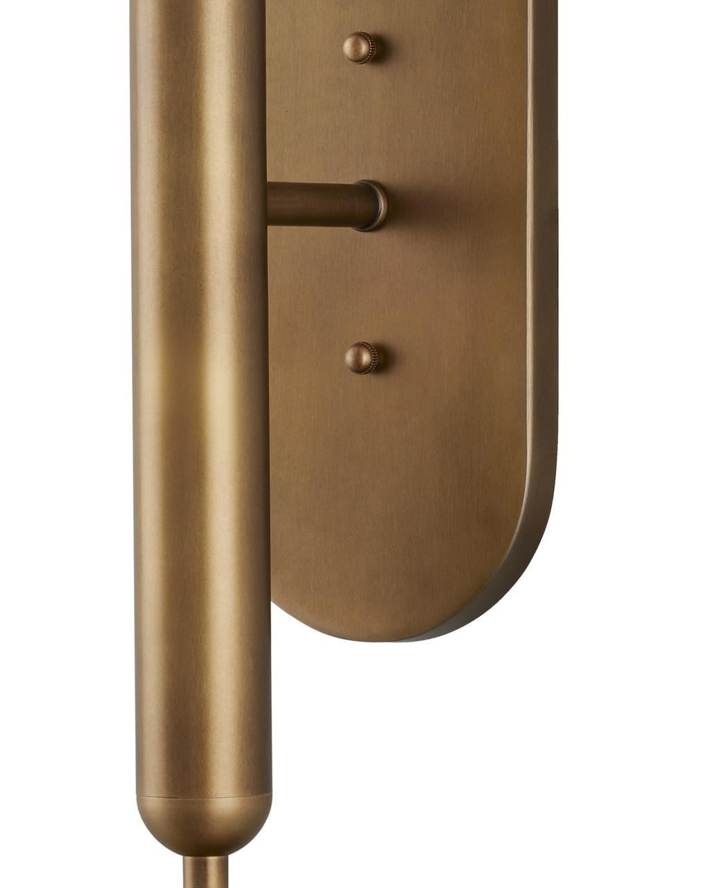 Currey and Company Barbican Double-Light Brass Wall Sconce
