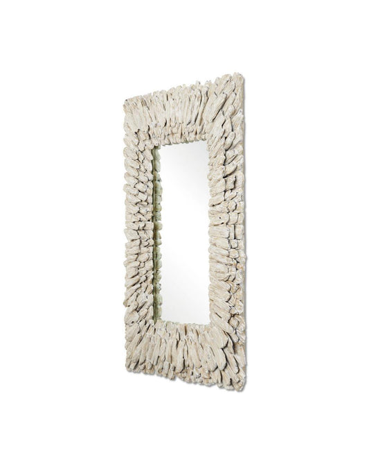 Currey and Company Beachhead Whitewash Rectangular Mirror