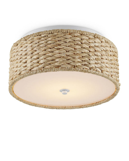 Currey and Company Colchester Raffia Flush Mount
