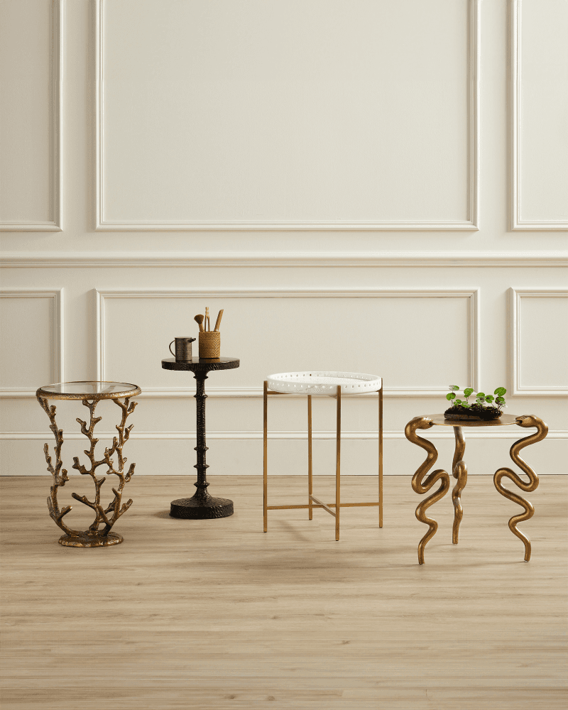 Currey and Company Coral Brass Accent Table