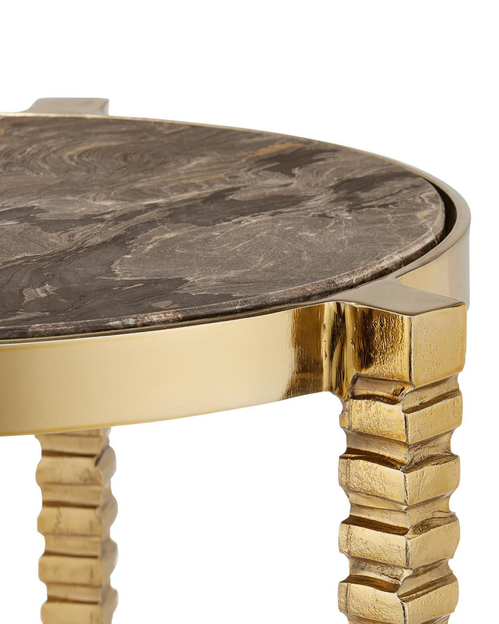 Currey and Company Corrado Cappuccino Marble Accent Table