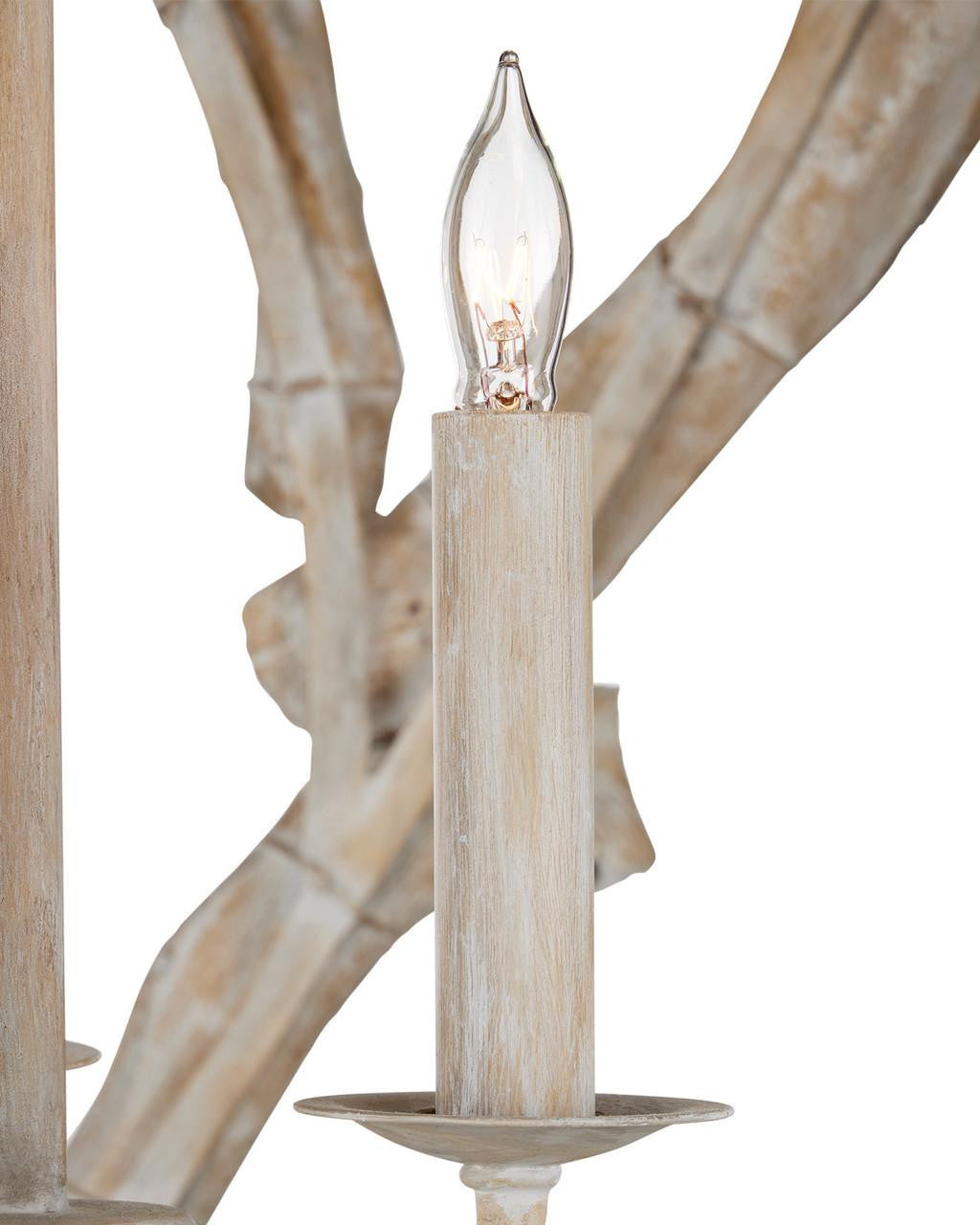 Driftwood Orb Chandelier - Whitewash