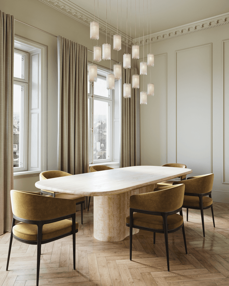 Currey and Company Escenia 7-Light Linear Multi-Drop Pendant