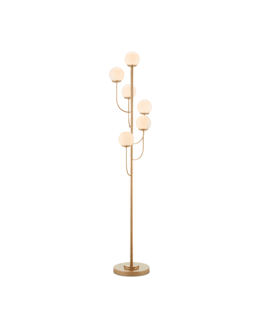 Currey and Company Farnsworth Brass Floor Lamp