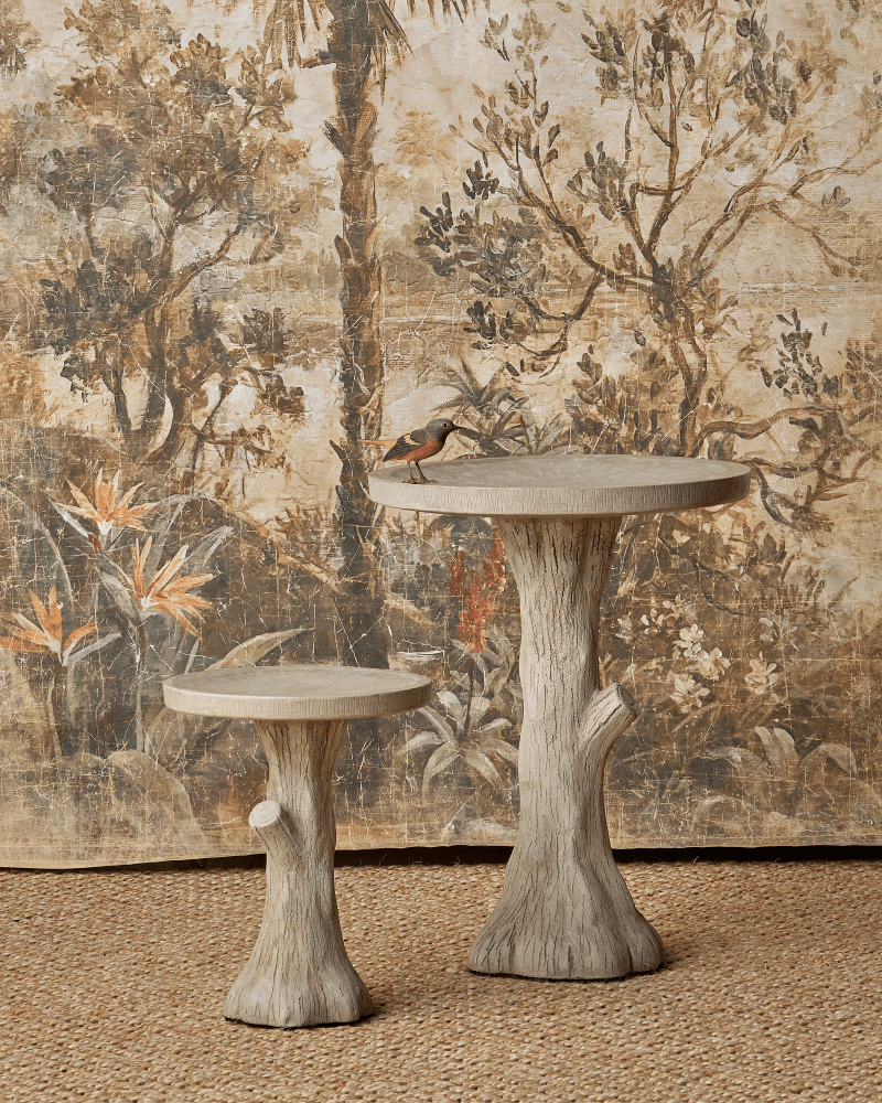 Currey and Company Faux Bois Small Bird Bath