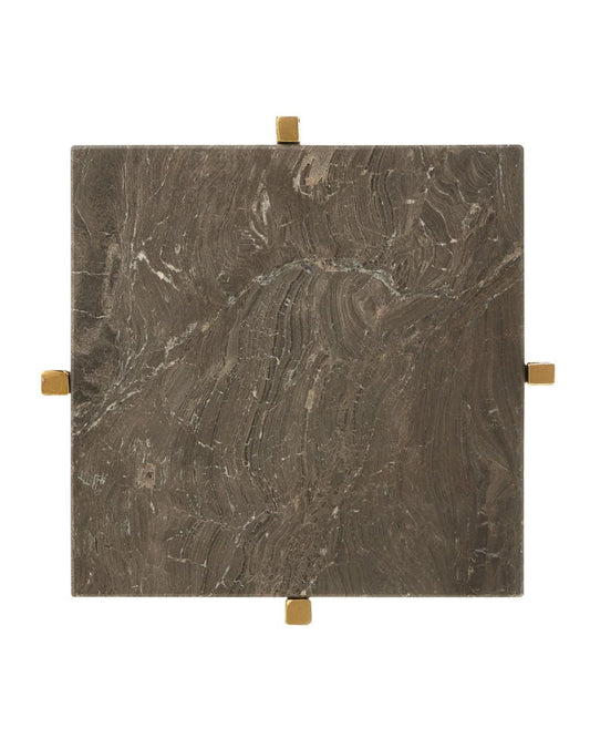Currey and Company Flying Marble Gold Drinks Table