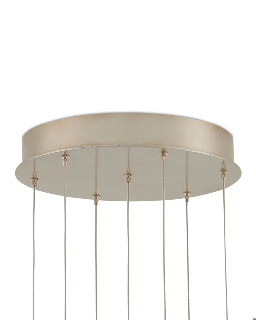 Currey and Company Glace White 7-Light Round Multi-Drop Pendant