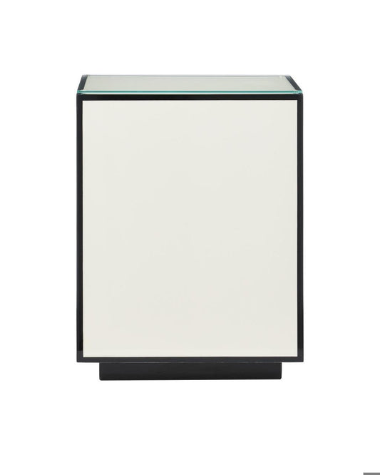 Currey and Company Ivory Lacquer Side Table