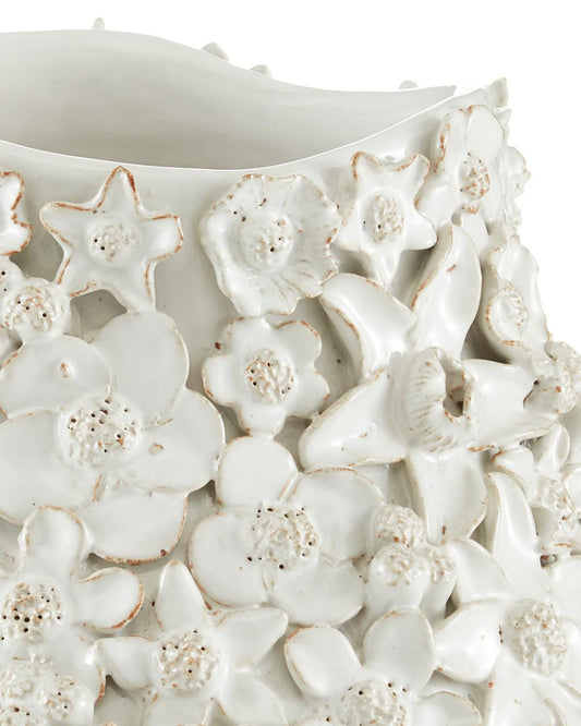 Currey and Company Jessamine White Vase