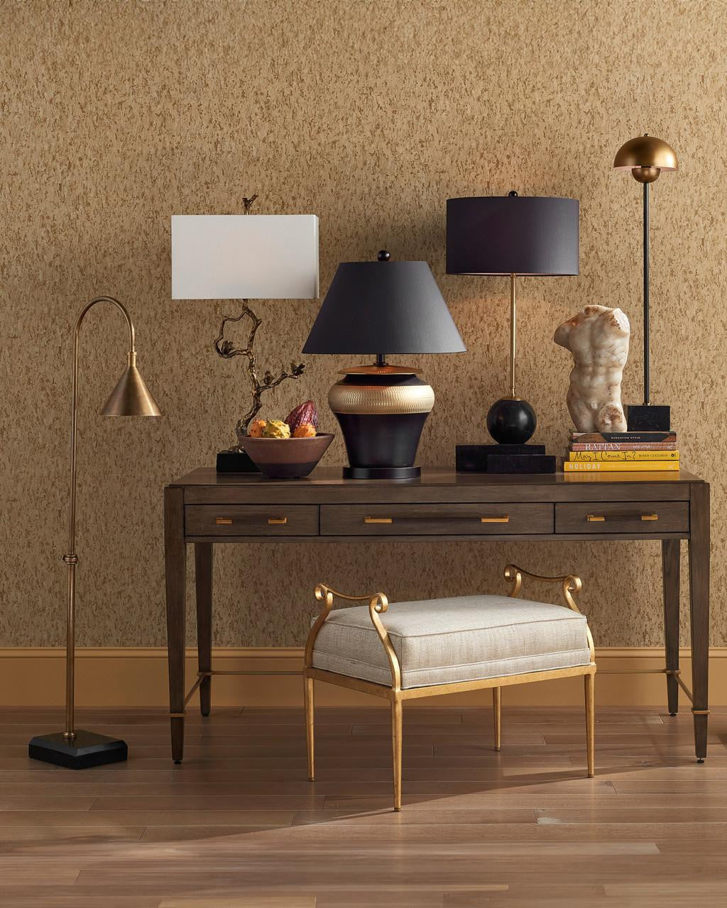 Currey and Company La Rue Brass Table Lamp