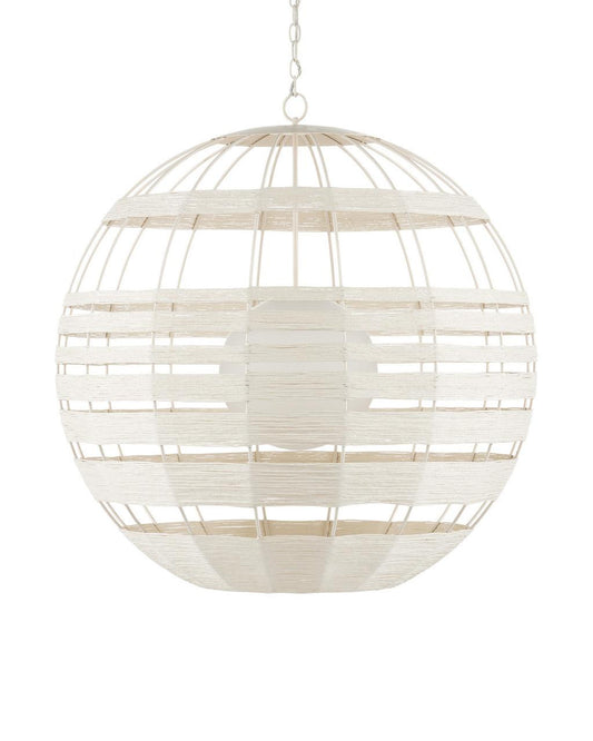 Currey and Company Lapsley White Orb Chandelier
