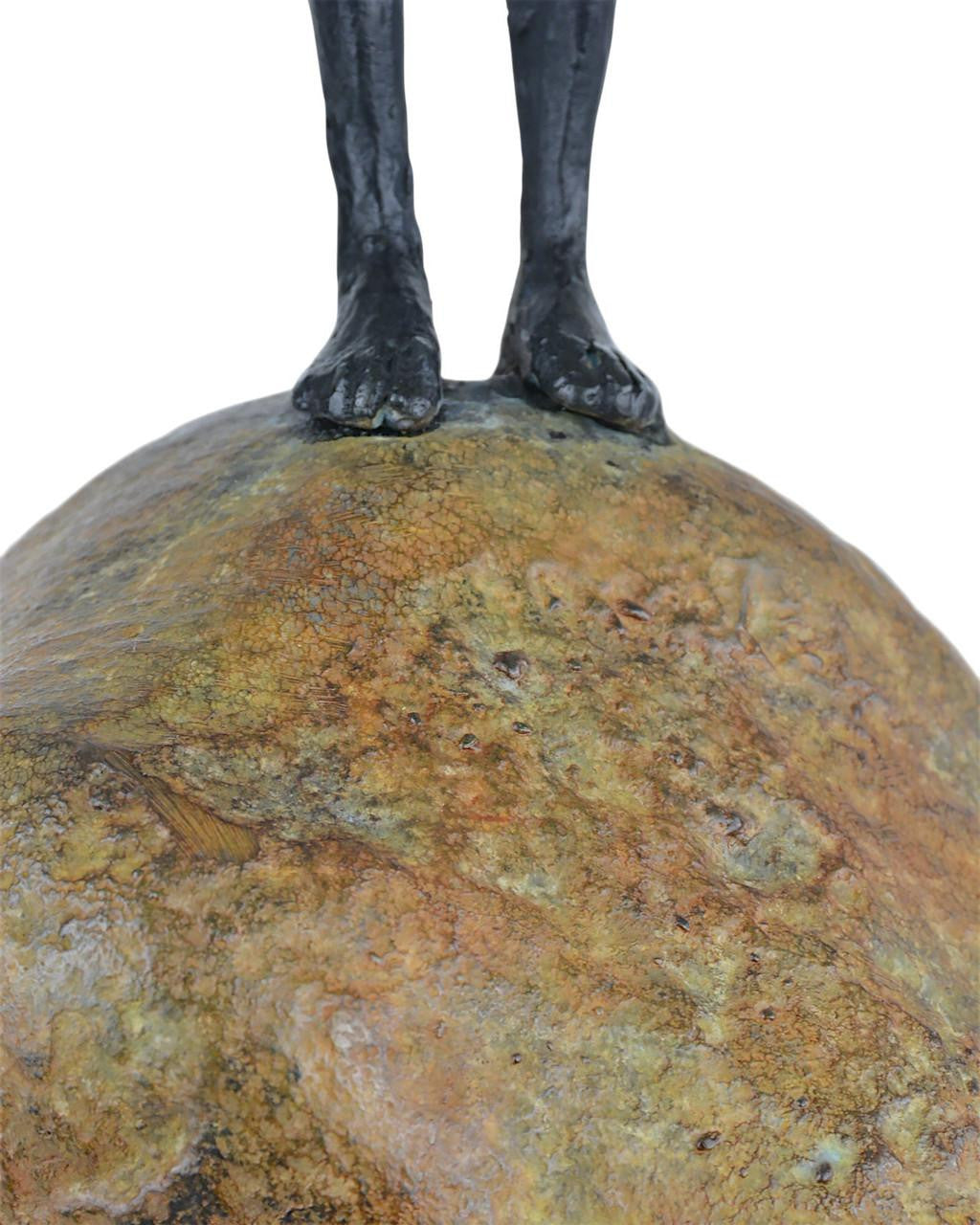 Currey and Company Man on Rock Medium Bronze