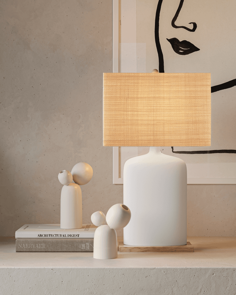 Currey and Company Musing White Table Lamp