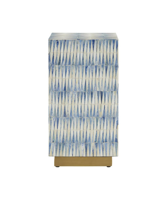 Currey and Company Nadene Blue & White Accent Table