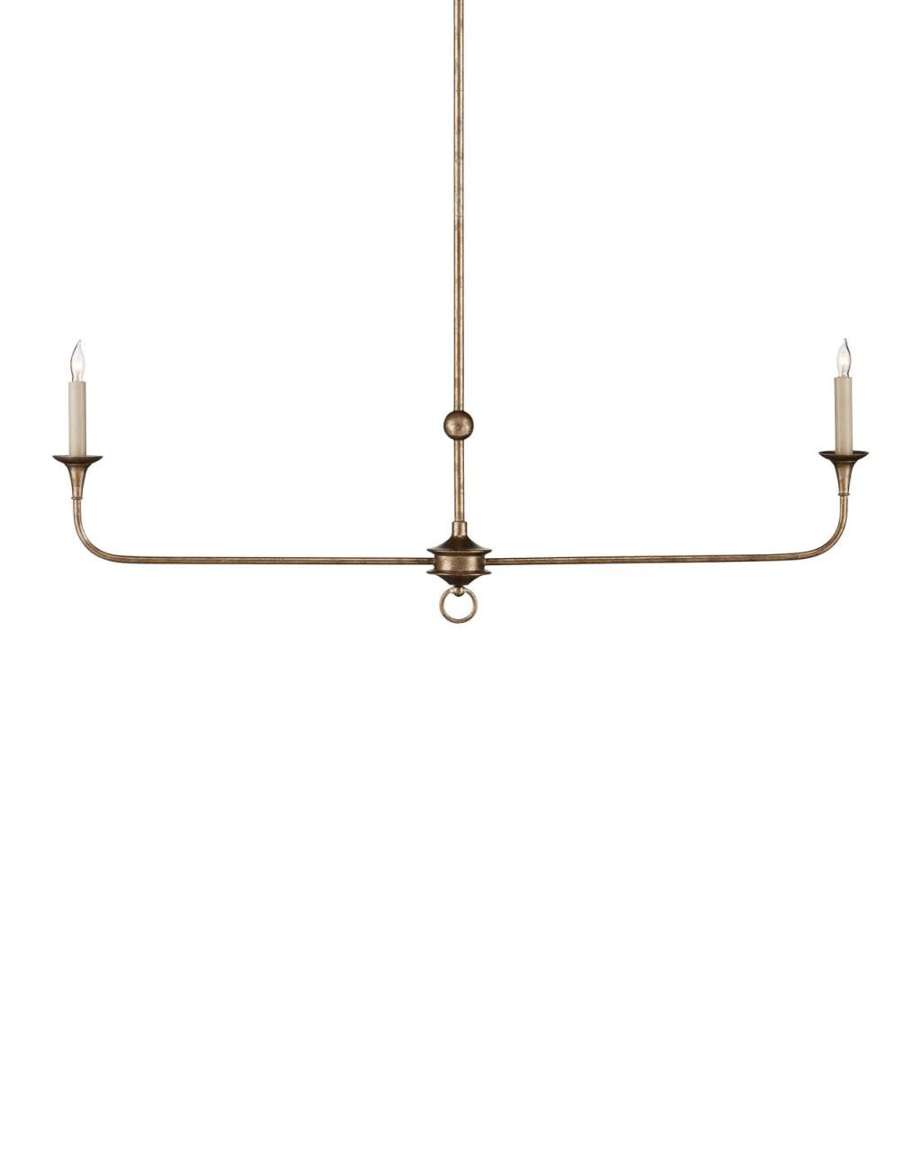 Currey and Company Nottaway Linear Bronze Chandelier