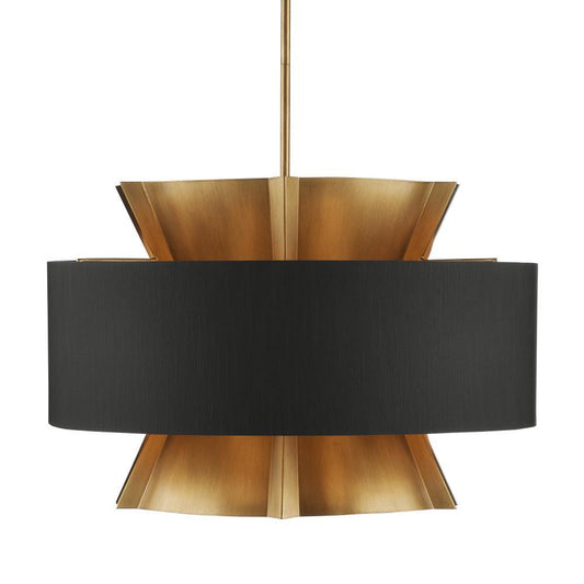 Currey and Company Oxenwood Brass & Black Chandelier