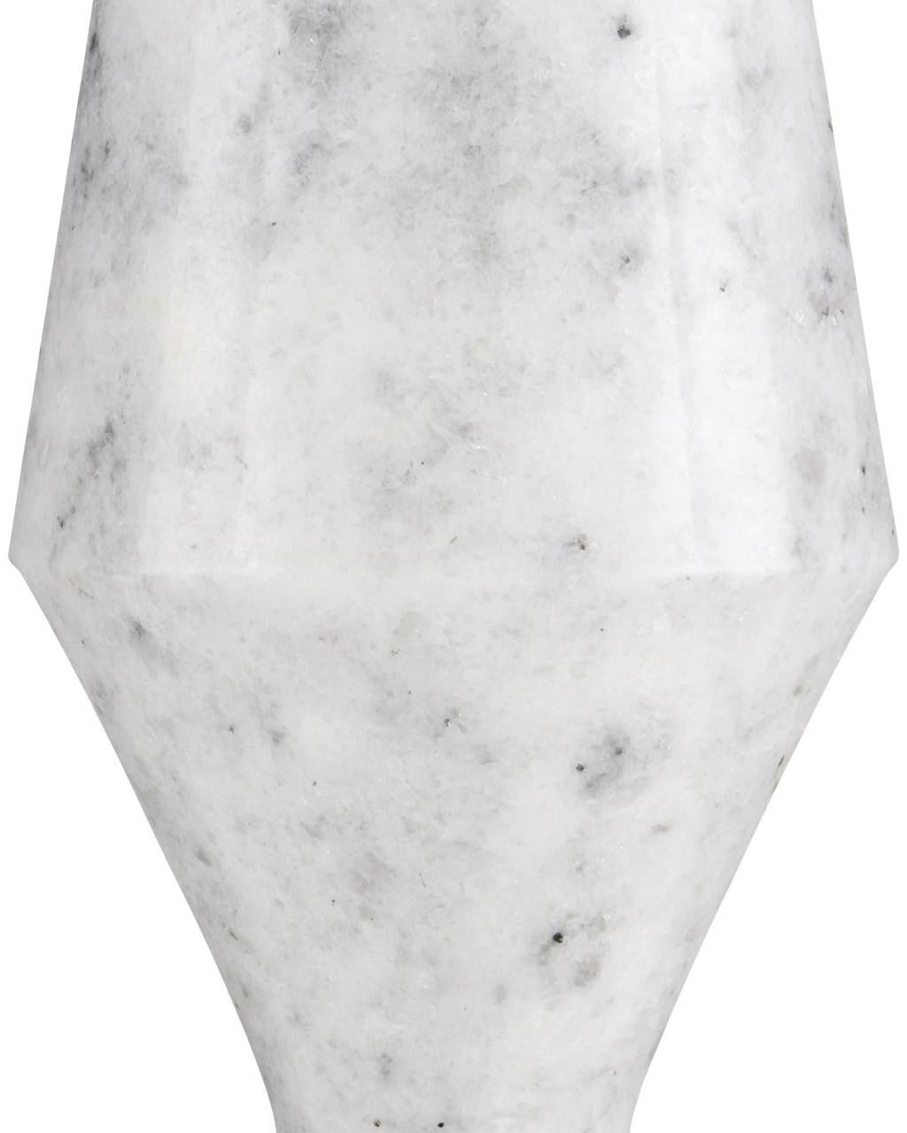Currey and Company Quince White Marble Accent Table