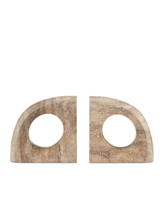 Currey and Company Russo Travertine Object, Set of 2