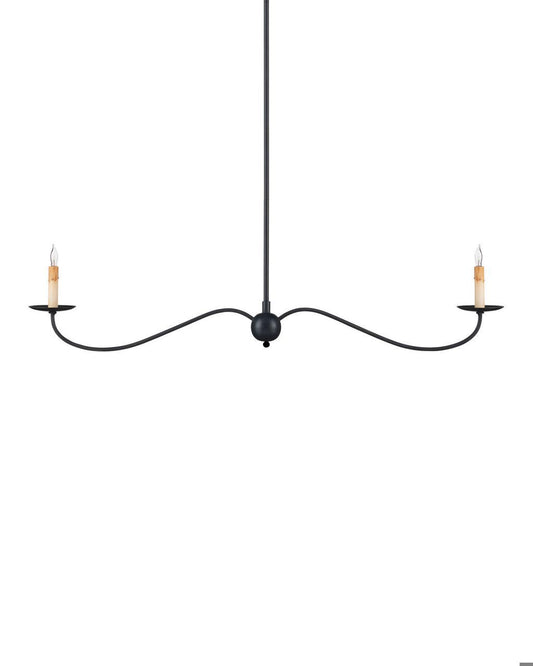 Currey and Company Saxon Black Linear Chandelier