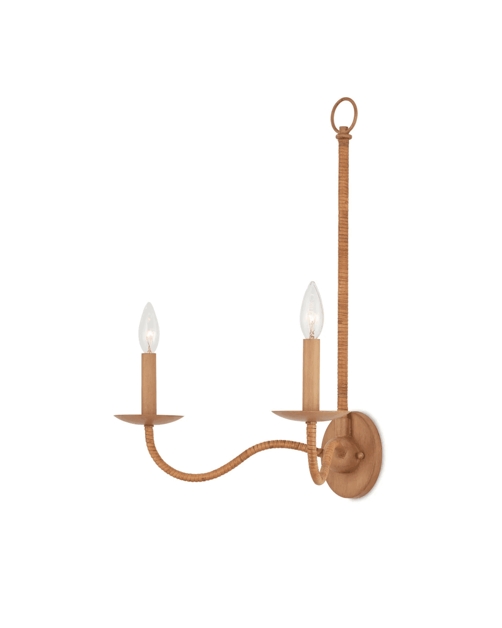 Currey and Company Saxon Double-Light Tan Wall Sconce
