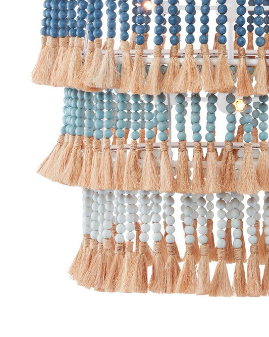 Currey and Company St. Barts Blue Chandelier